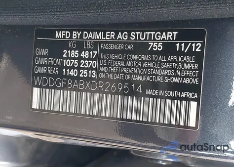 2013 Mercedes-Benz C 300 Sport 4Matic из США, поврежденный, VIN WDDGF8ABXDR269514